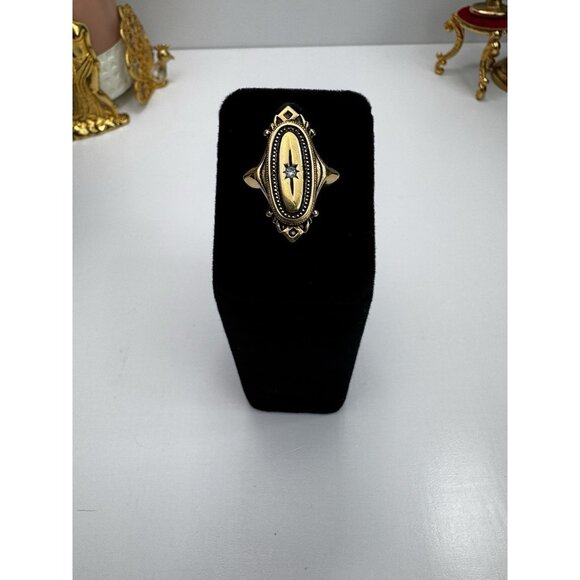 Vtg Avon 1976 Kensington Ring Gold-tone Sz 5 Victorian Revival Signed - Picture 12 of 12